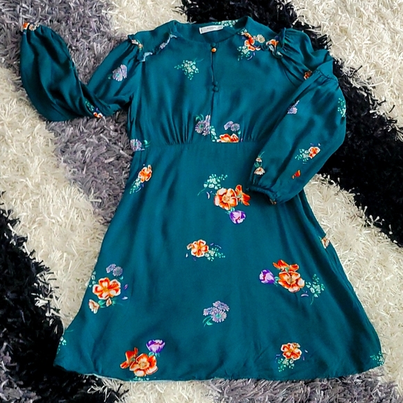 MANGO long sleeved, floral, mini dress - Picture 1 of 4